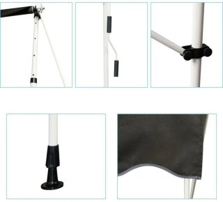 Costway Toldo para balcón con puntales 300x120cm