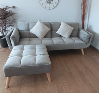 Sofá Cama Gris Tela