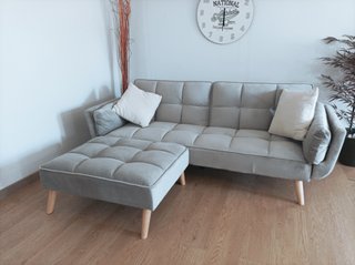 Sofá Cama Gris Tela