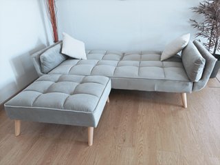 Sofá Cama Gris Tela