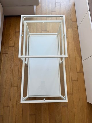 Mesa centro metal blanco y cristal Vittsjo