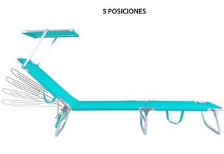 Tumbona plegable con parasol