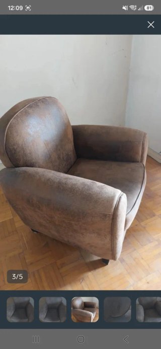 Sillón de ante marrón