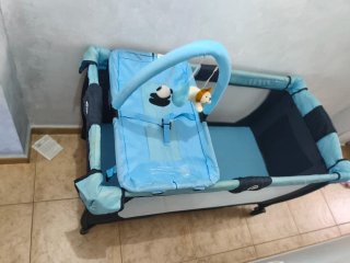 Cuna de viaje varios niveles d altura y colchón