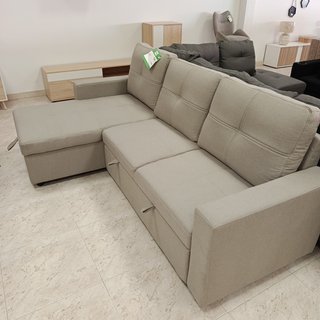 Sofá Cama Chaise Longue Pau Negro 215cm