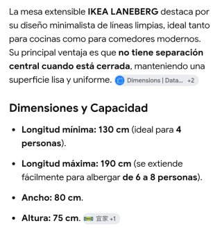 Mesa extensible Ikea Laneberg blanca