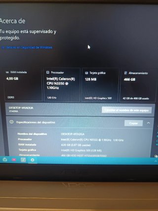 Portátil ASUS Intel Plata