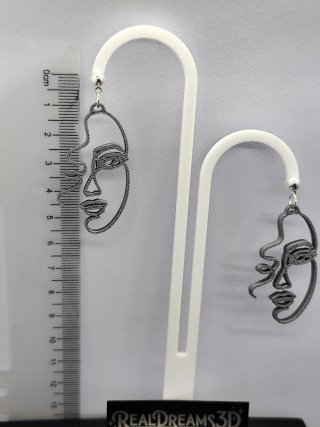 Pendientes Cara Abstracta 3D