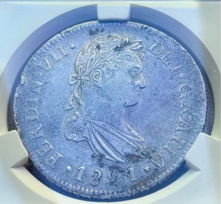 Moneda PLATA 8 Reales 1821 Durango NCV XF45