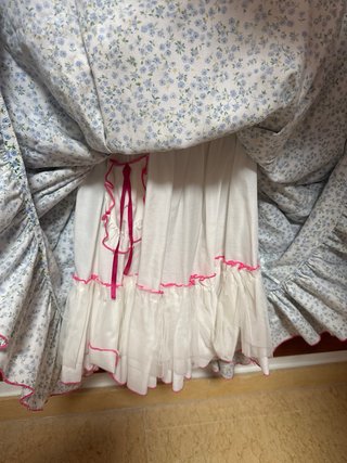 Traje Flamenca Niña Azul y Rosa como nuevo.