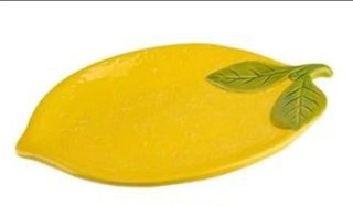 Plato cerámica limón. Nuevo