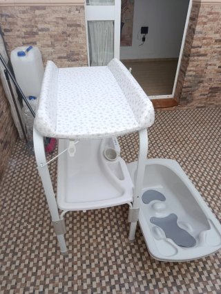 Bañera Jane con soporte,cambiador