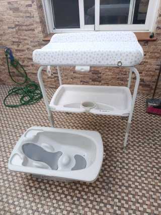 Bañera Jane con soporte,cambiador