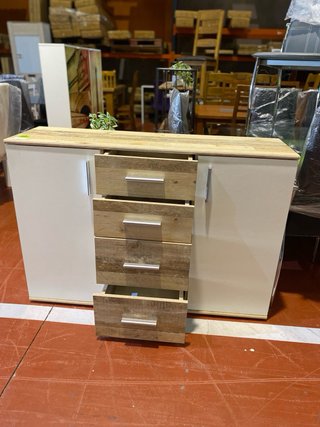 Aparador auxiliar blanco y madera