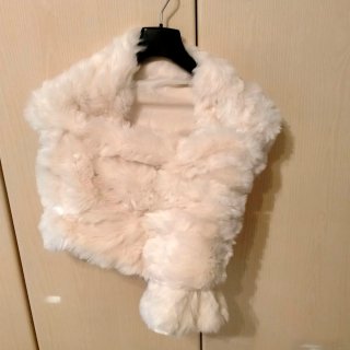 Sciarpa vintage pelliccia ecologica bianca