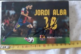 Postal Autografiada Jordi Alba FC Barcelona