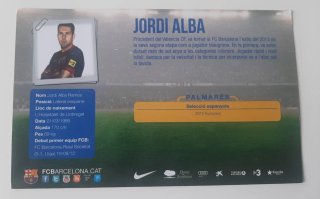 Postal Autografiada Jordi Alba FC Barcelona