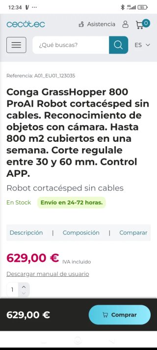 Robot cortacésped seminuevo