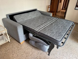 Sofá cama 2 plazas gris tela