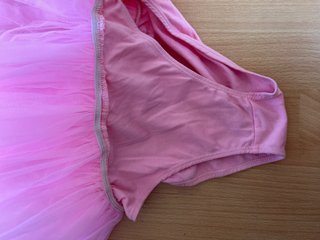Tutú/maiot de ballet rosa con lentejuelas 6-8 años