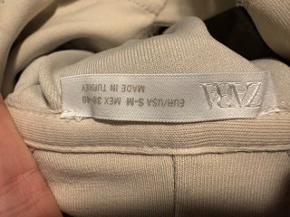 Sudadera Zara Capucha Manga Corta Talla M