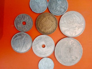 Lote de monedas españolas época Franco