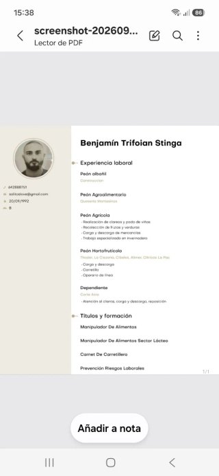 Buenas tardes estoi en busca de trabajo