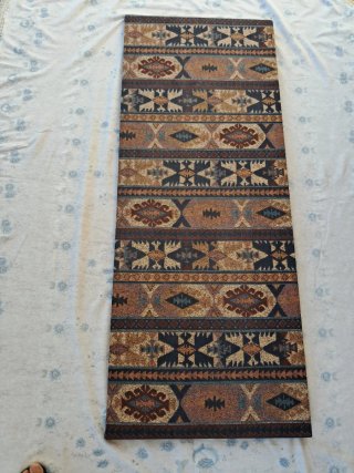 Cabecero de cama tela estampado étnico.