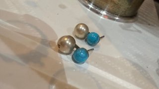 Pendientes vintage flor con piedra roja