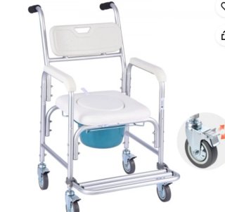 Silla de ducha con ruedas para personas con movili