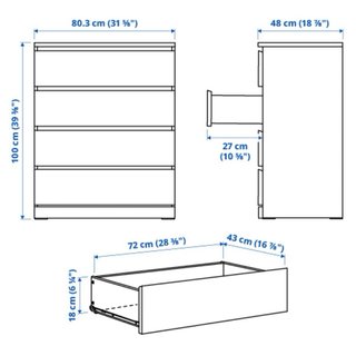 Cómoda Malm de Ikea + Cambiador a medida