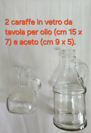 2 Caraffe Vetro Olio Aceto