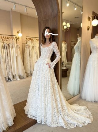 Vestido de Novia Encaje Manga Larga