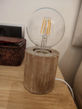Lámparas de mesilla diseño madera y cristal
