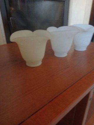 3 Tulipanes de Vidrio Blanco
