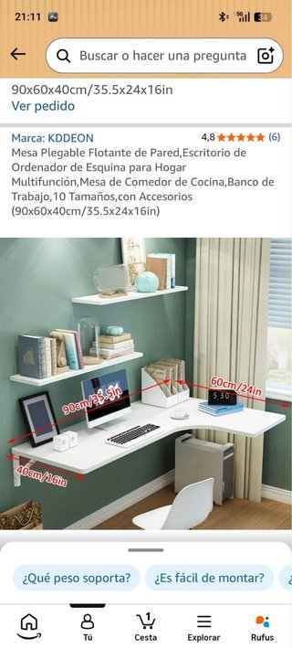 Mesa plegable flotante KDDEON