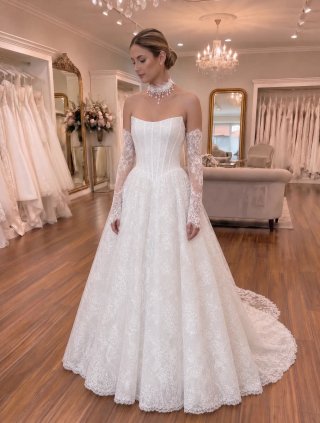 Vestido de Novia Nuevo + mangas + gargantilla