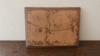 Cuadro antiguo relieve escena urbana