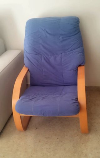 2 Sillónes Ikea azul madera