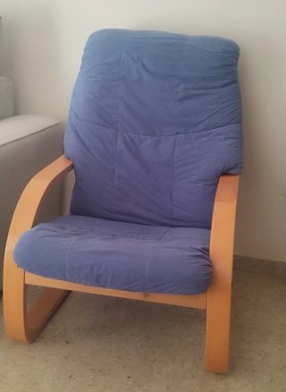 2 Sillónes Ikea azul madera