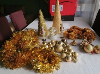 Lote Decoración Navidad Dorado