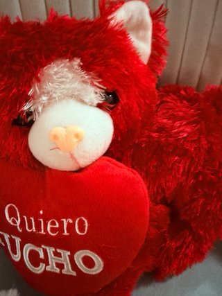 Peluche Gatito Rojo + Peluche Conejo Blanco