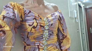 Vestido de fiesta largo plisado