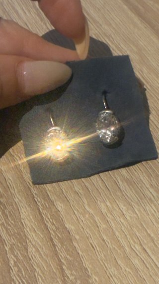 Pendientes plata con piedra blanca