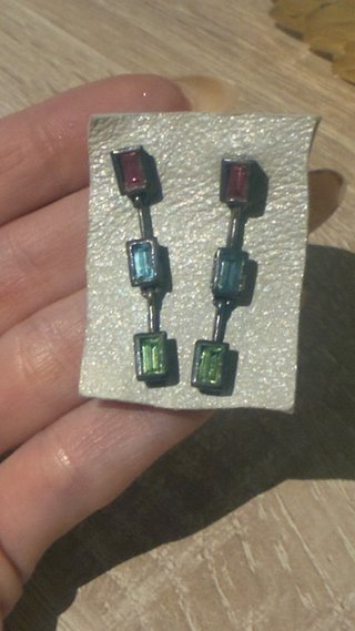 Pendientes plata con piedra blanca