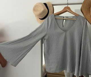 Camisa Pull&Bear rayas azul clarito y blancas Tall