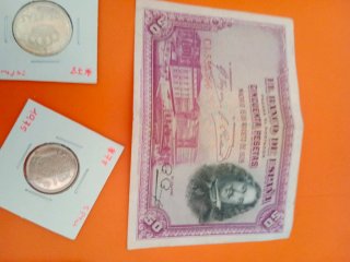 Billetes y monedas antiguas España