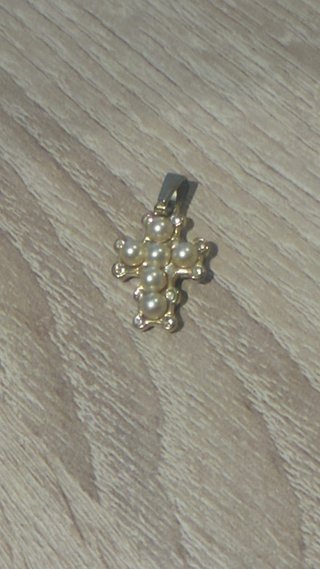 Colgante Cruz Perlas y Circonitas