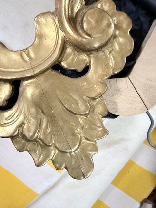 Espejo Antiguo Dorado Labrado