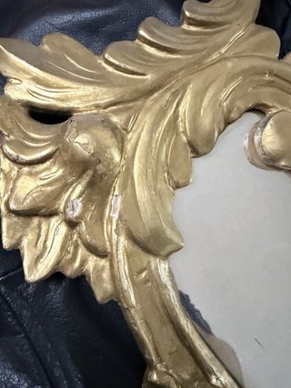Espejo Antiguo Dorado Labrado